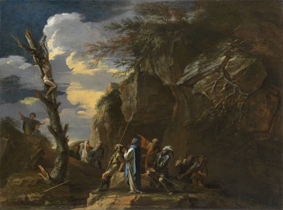 Crucificação dos Policratos, c.1664 (óleo sobre tela) de Salvator Rosa