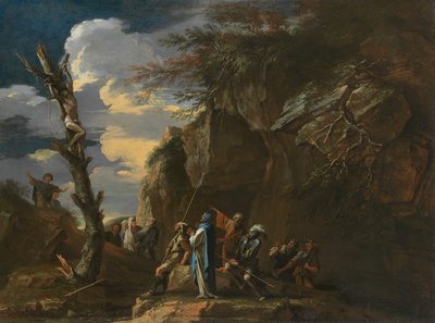 Crucificação de Polícrates, c. 1664. de Salvator Rosa