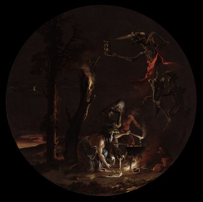 Cenas de feitiçaria: Noite, c. 1645-49 (óleo sobre tela) de Salvator Rosa
