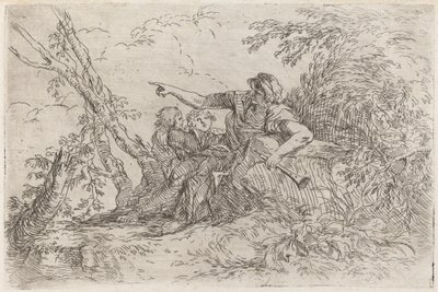Pastor em uma paisagem de Salvator Rosa