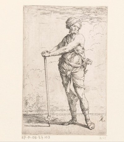 Soldado com martelo de batalha Pequenas figuras (título da série) Figurine (título da série) de Salvator Rosa