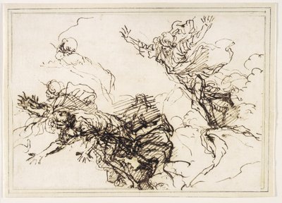Estudos para a morte de Empédocles de Salvator Rosa