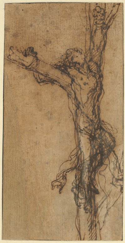 Estudo para a crucificação de Polícrates de Salvator Rosa