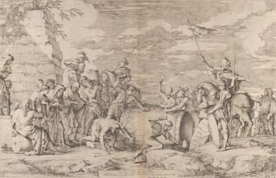 A morte de Marcus Atilius Regulus, mostrado sendo pregado em uma banheira pelos Cartagos..., ca. 1661-62. de Salvator Rosa
