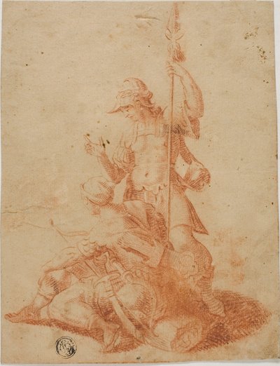 Dois guerreiros masculinos de Salvator Rosa