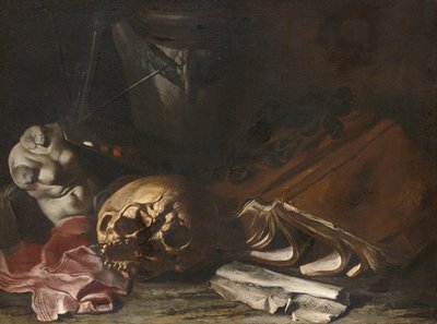 Natureza-morta vanitas de Salvator Rosa