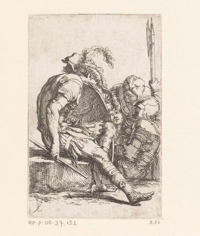 Quatro soldados Pequenas Figuras (título da série) Figura (título da série) de Salvator Rosa
