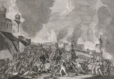 Incêndio de Moscovo a 15 de Setembro de 1812 Os franceses em Moscovo, 1812-1823.   de Salvatore Cardelli