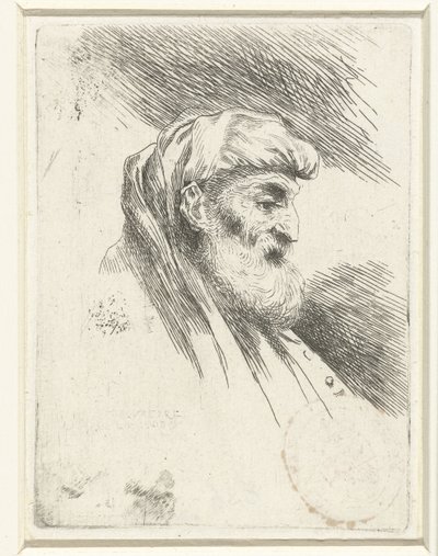Cabeça de um homem velho com barba
Pequeno estudo de cabeças com protectores de cabeça orientais (título da série) de Salvatore Castiglione (signed by artist)