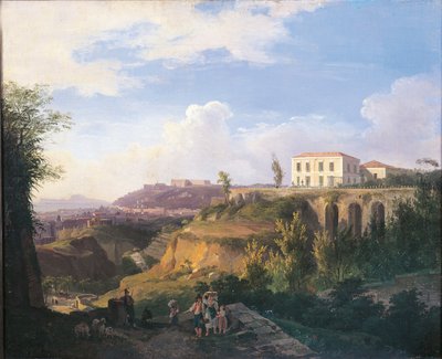 Itália, Nápoles, vista da herdade Villa Ruffo em Capodimonte de Salvatore Fergola