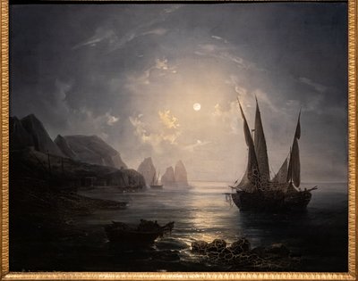 Nocturno em Capri, c.1843 (óleo sobre tela) de Salvatore Fergola