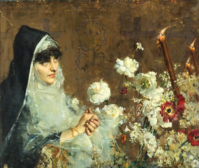 Uma freira em oração. de Salvatore Postiglione