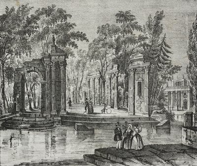 Anfiteatro na ilha de Lazienki Park, Varsóvia, Polónia, litografia de Salvatore Puglia de Poliorama Pittoresco, n 51, 30 de Julho de Salvatore Puglia