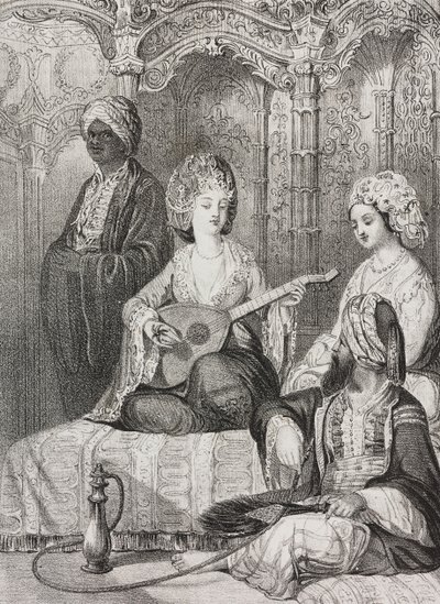 Harem in East, litografia de Salvatore Puglia de Poliorama Pittoresco, n 2, 19 de Agosto de Salvatore Puglia