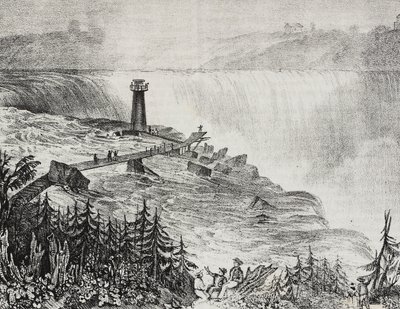 Cascata em ferradura, Ontário, Canadá, litografia de Salvatore Puglia de Poliorama Pittoresco, n 6, 17 de Setembro de Salvatore Puglia