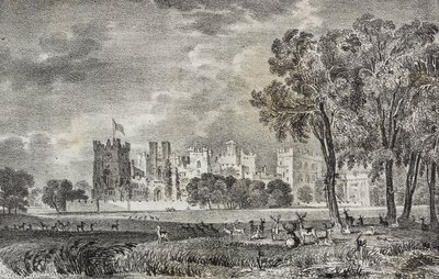 Raby Castle, Durham, Inglaterra, Reino Unido, litografia de Salvatore Puglia de Poliorama Pittoresco, n 42, 27 de Maio de Salvatore Puglia
