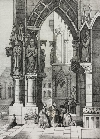 Catedral de Regensburg, Alemanha, litografia de Salvatore Puglia de Poliorama Pittoresco, n 12, 30 de Outubro de Salvatore Puglia