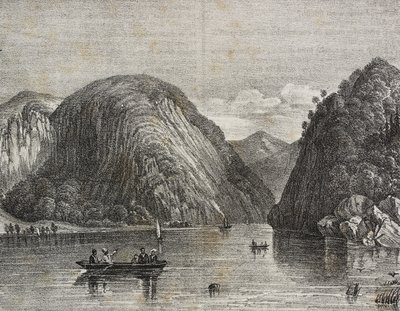 Passagem Rogers no Lago George, Estados Unidos da América, litografia de Salvatore Puglia de Poliorama Pittoresco, n 33, 25 de Março de Salvatore Puglia