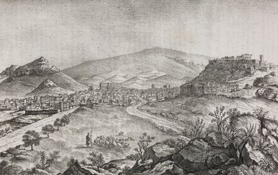 Vista de Atenas, Grécia, litografia de Salvatore Puglia de Poliorama Pittoresco, n 1, 13 de Agosto de Salvatore Puglia