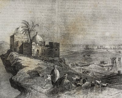 Vista de Tyre, Líbano, litografia de Salvatore Puglia de Poliorama Pittoresco, n 24, 21 de Janeiro de Salvatore Puglia