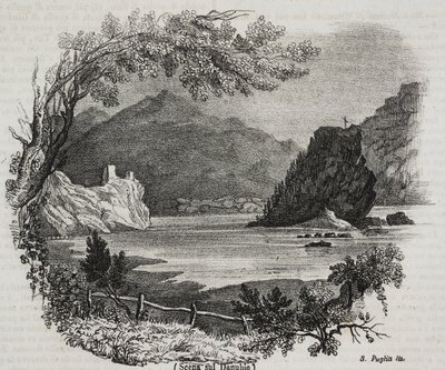Vista sobre o rio Danúbio, litografia de Salvatore Puglia de Poliorama Pittoresco, n 31, 11 de Março de Salvatore Puglia