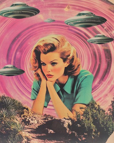 Mulher de ficção científica retro de Samantha Hearn
