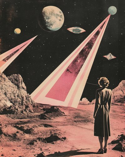 Mulher contempla um mundo alienígena de Samantha Hearn