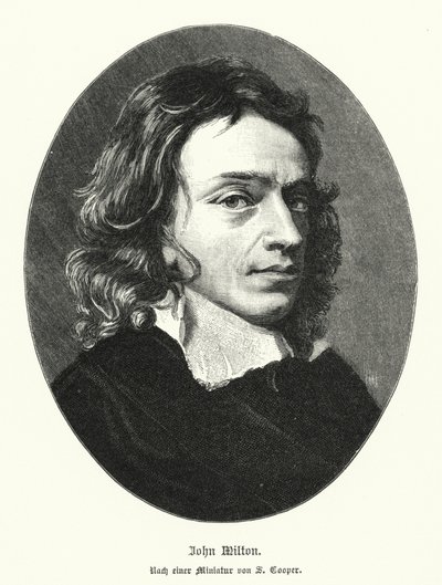 John Milton, poeta inglês (litho) de Samuel (after) Cooper