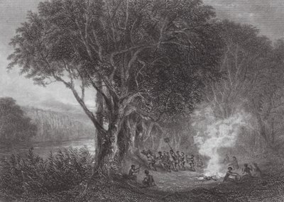 Austrália: Carrobboree nas margens do Murray (gravura) de Samuel (after) Prout