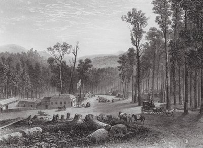 Austrália: Marysville, Vitória (gravura) de Samuel (after) Prout