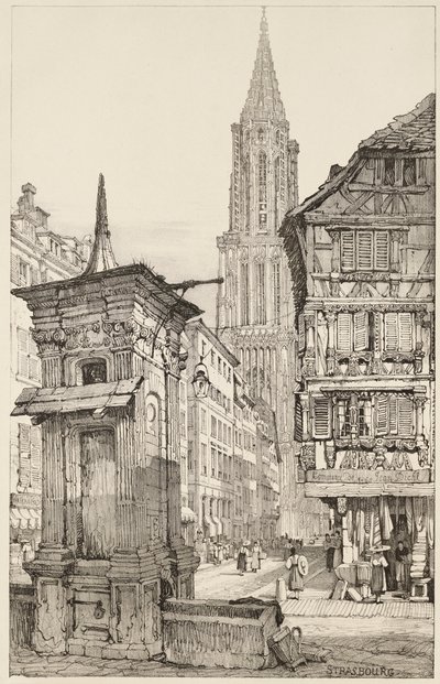 A Rue Mercière e a Frente Oeste da Catedral de Estrasburgo de Samuel (after) Prout