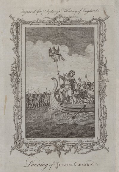 Aterragem de Júlio César (gravura) de Samuel (after) Wale