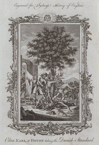Odun, Conde de Devon tomando o padrão dinamarquês (gravura) de Samuel (after) Wale