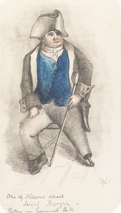 Retrato de Joseph Burgin, c.1844 (grafite e aguarela) de Samuel (attr.to) Lane