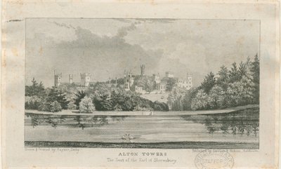 Alton &39;Abbey&39; (agora Alton Towers): litografia, nd [c.1839] (impressão) de Samuel A. Rayner