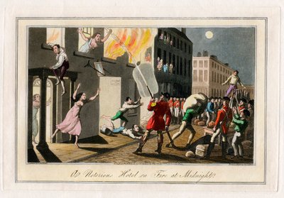 Incêndio num hotel em Londres, à meia-noite de Samuel Alken