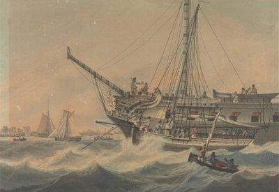 Homem de Guerra e Navegação ao largo da costa de Samuel Atkins