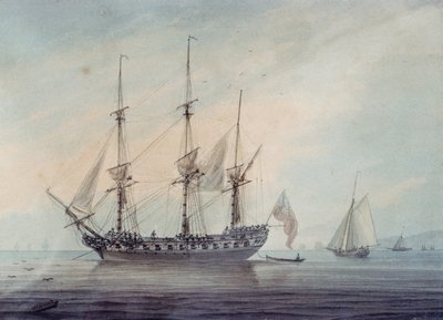 Seascape com uma fragata de Samuel Atkins