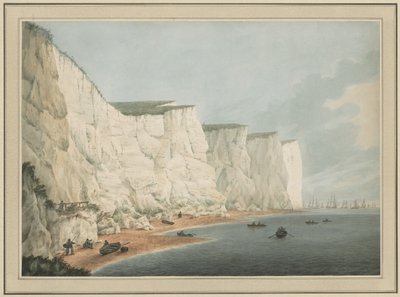 A frota ao largo da costa, Beachy Head, c. 1790-1805. de Samuel Atkins