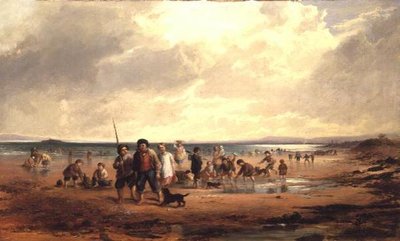 Crianças brincando em uma praia de Samuel Bough