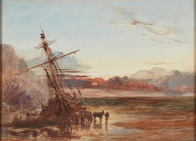 Descarregando o Naufrágio (aquarela) de Samuel Bough