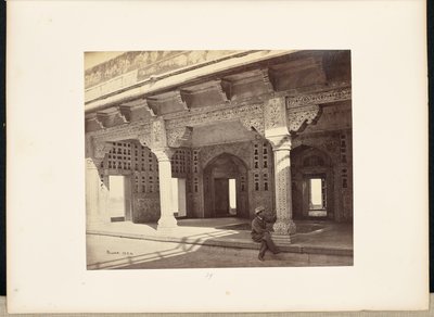 Agra; O Forte, Interior do Zenana, mostrando o trabalho em mosaico de Samuel Bourne