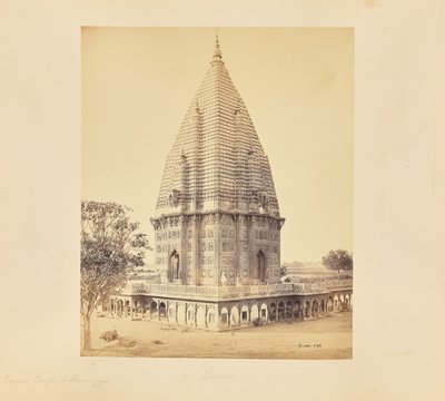 Benares; templo Sumeree em Ramnuggur, vista aproximada de Samuel Bourne