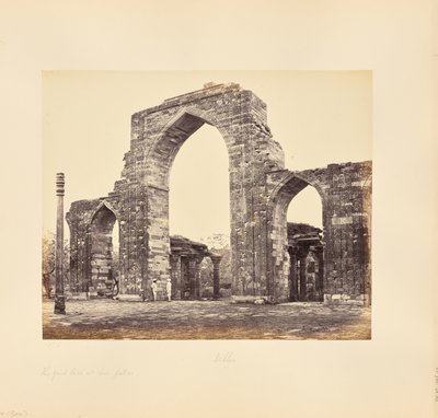 Deli; o Kutub Minar, o Grande Arco e o Pilar de Ferro de Samuel Bourne