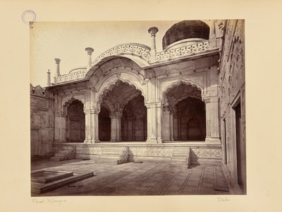 Deli; o palácio, a Moti Masjid (Mesquita da Pérola) de Samuel Bourne