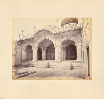Deli; o palácio, a Moti Masjid (Mesquita da Pérola) de Samuel Bourne