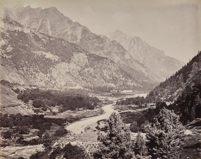 O alto Himalaia. Vista do vale de Buspa a partir de Sangla de Samuel Bourne