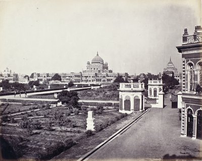 Vista no Palácio Qaisar Bagh de Samuel Bourne