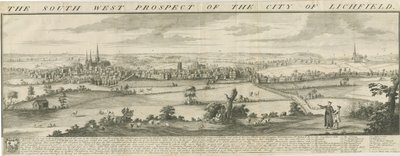 Lichfield - South West Prospect: gravura de Samuel Buck