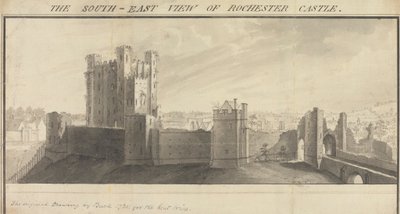A Vista Sudeste do Castelo de Rochester de Samuel Buck